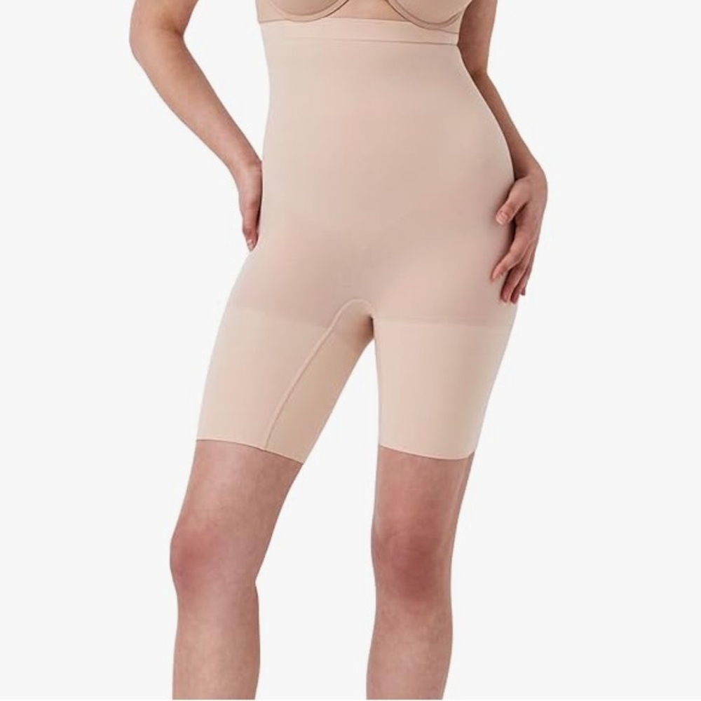 SPANX High-Waist Nude Shapewear Shorts